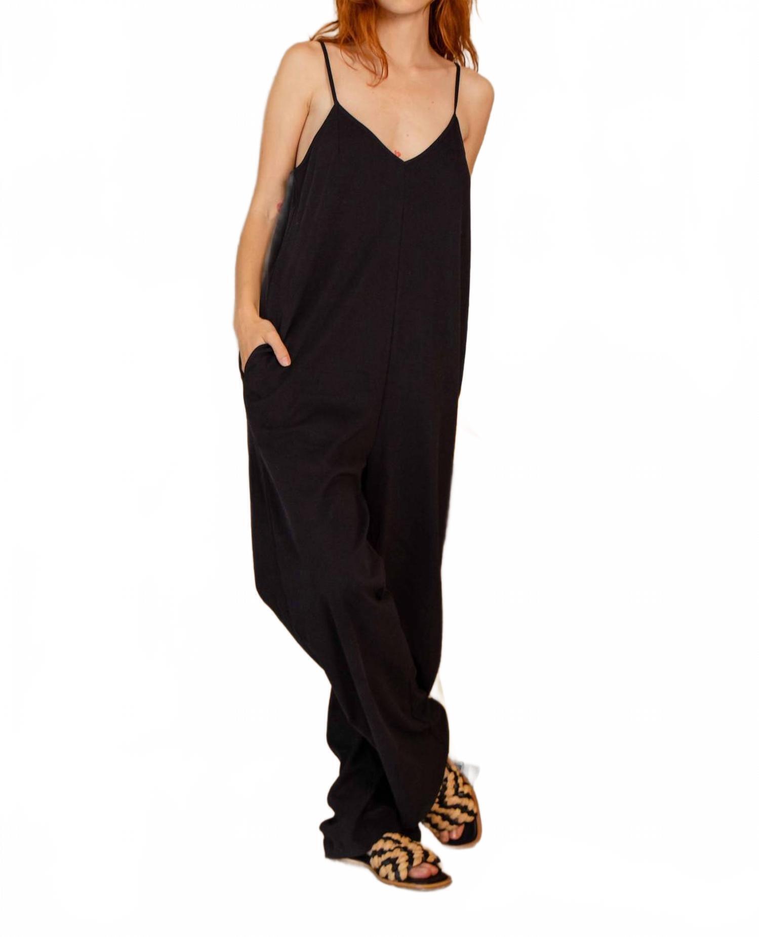 New Cossac Organic Cotton Wide Jumpsuit In Black — image 3 of 3